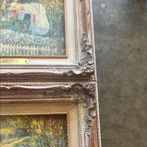 Beautiful Vintage Framed Garden Painting - Picture 3 of 6